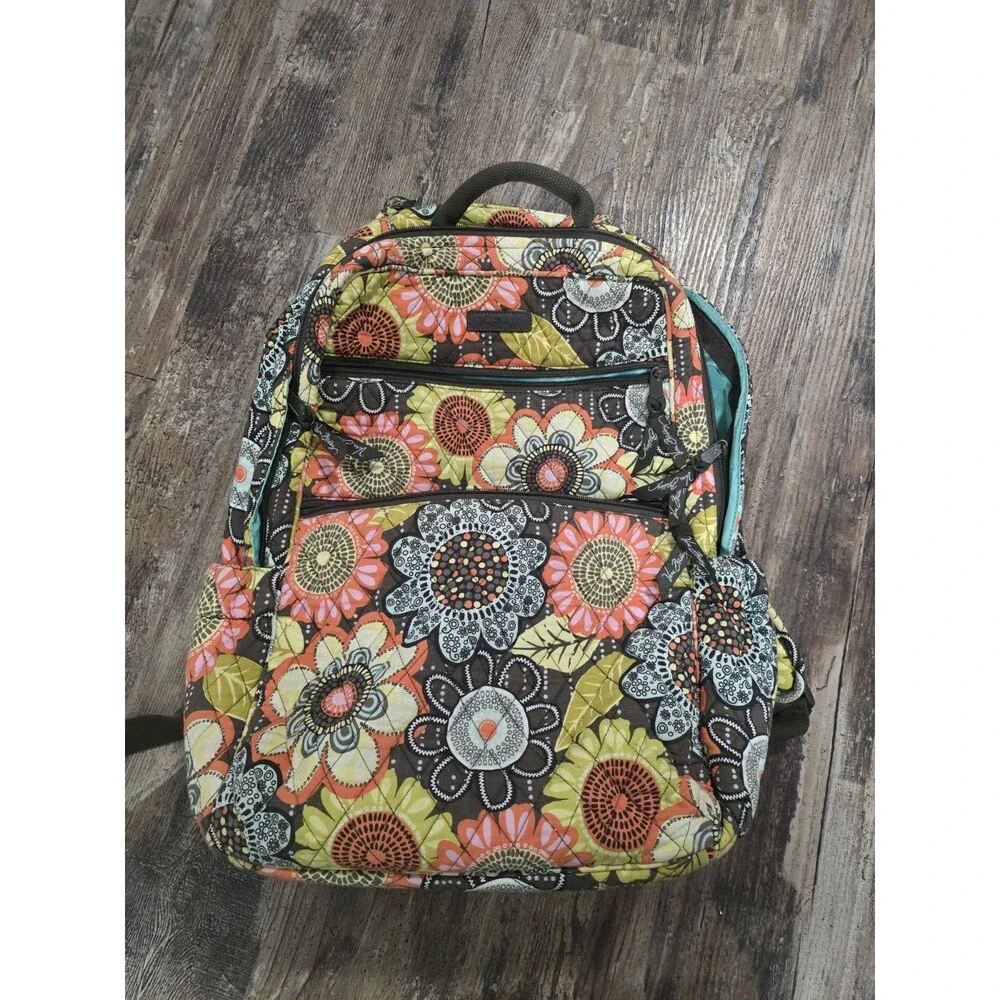 Vera Bradley Flower Shower quilted laptop backpack, discontinued pattern